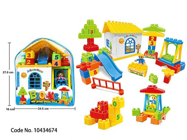 47PCS Large Particles Kids Building Block Sets Amusement Park Toy Learning Creative Educational Preschool Playing Home for Children Baby Toddler